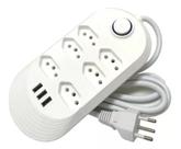 Extensão 6 tomadas e 3 usb bivolt - SOCKET EXTENSION