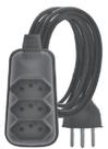 Extensao baby tripla 3 mts preto plastimar