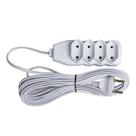 Extensão Bipolar 4 Tomadas 10A 5M Slim Branca - Force Line
