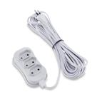 Extensão Bipolar em Barra 3 Tomadas 10A 10 Metros Branco - Force Line