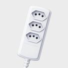 Extensao Bivolt 3 Tomadas Tripolar 20A 3 metros Cabo PP 3 x 2,5mm Branca - Force Line Extensao Bivolt 3 Tomadas Tripolar 20A 3 metros Cabo PP 3 x 2,5mm Branca - Force Line