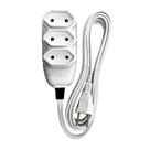 Extensao Compacta Cabo Pp 3 Vias 3 Metros 10a Branco - Ilumi