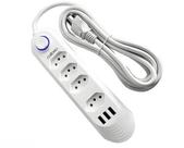 Extensão De 4 Tomadas Com 3 Usb Branco Bivolt 2 Metros Qualidade Premium - Envio Rápido