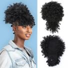 Extensão de cabelo com rabo de cavalo Fayasu Afro Puff Kinky Curly 1B