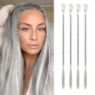 Extensão de cabelo: Flufymooz Braid, sintético, prateado, cinza de 14 polegadas