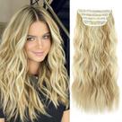 Extensão de cabelo LEEONS Long Wavy Synthetic 50 cm 4 peças para mulheres