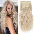 Extensão de cabelo LEEONS Long Wavy Synthetic 50 cm Cinza Marrom