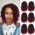 Extensão de cabelo WIGNEE Faux Locs Crochet Hair 8" 1B/BUG, 6 pacotes