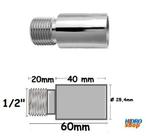 Extensão de Latão Cromado de 1/2 x 40mm para Torneiras e Chuveiros - 171502