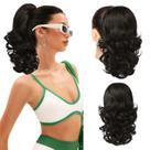 Extensão de rabo de cavalo: Flufymooz, 35 cm, cabelo sintético, preto, marrom