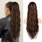 Extensão de rabo de cavalo Flufymooz, cabelo sintético encaracolado de 66 cm de comprimento