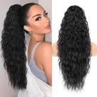 Extensão de rabo de cavalo KookaStyle 66 cm de cabelo sintético preto