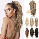 Extensão de rabo de cavalo LONAI 18 Wavy Claw Clip, sintético, loiro escuro
