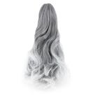 Extensão de rabo de cavalo Mitrygreen Claw Clip 18" ondulado preto e branco