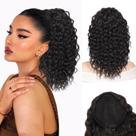 Extensão de rabo de cavalo QGZ com cordão de 35 cm, cabelo encaracolado sintético