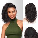 Extensão de rabo de cavalo QGZ com cordão de 35 cm, cabelo ondulado sintético