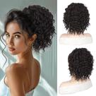 Extensão de rabo de cavalo QGZ Curly 25 cm sintética para mulheres negras Extensão de rabo de cavalo QGZ Curly 25 cm sintética para mulheres negras
