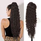 Extensão de rabo de cavalo QGZ Curly 30 cm sintético marrom avermelhado