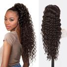 Extensão de rabo de cavalo QGZ Curly 66 cm sintético marrom avermelhado Extensão de rabo de cavalo QGZ Curly 66 cm sintético marrom avermelhado
