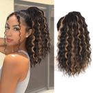 Extensão de rabo de cavalo QGZ para mulheres negras de 45 cm, afro encaracolada
