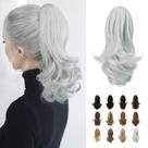 Extensão de rabo de cavalo SOFEIYAN Long Curly Synthetic Silver Grey