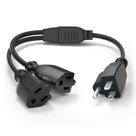 Extensão do cabo de alimentação e divisor PWR+ 2Ft 18 AWG 13A 125V