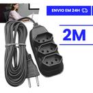 Extensão Elétrica 10 Metros - Bivolt 110/220 10A Tomada Tripolares Preta Resistente