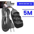 Extensão Elétrica 10 Metros - Bivolt 110/220 10A Tomada Tripolares Preta Resistente