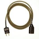 Extensão Elétrica 2 Metros Pp 2x0,75mm2 Preto/Dourado Revestido Tecido Extensão Elétrica 2 Metros Pp 2x0,75mm2 Preto/Dourado Revestido Tecido