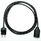Extensão Elétrica 2 Metros Pp 2x0,75mm2 Preto/Prata Revestido Tecido Extensão Elétrica 2 Metros Pp 2x0,75mm2 Preto/Prata Revestido Tecido
