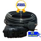Extensão Elétrica 25 Metros Cabo PP 2x2,5mm Padrão Novo / Antigo Tomada com 10A e 20A Com Plug 10A