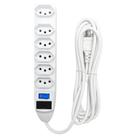 Extensão Elétrica 3 Metros 6 Tomadas no padrão 3 pinos 10A Bivolt - Luatek