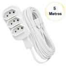 Extensão Elétrica 3 Tomadas 10A Bivolt Branca 5m Ou 10m Com Aterramento Extensão Elétrica 3 Tomadas 10A Bivolt Branca 5m Ou 10m Com Aterramento