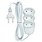 Extensão Elétrica 3 Tomadas 2 Pinos 10a 3 Metros Branco Megatron