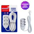 Extensão Elétrica 3 Tomadas Cabo 5 Metros 10A 250V Reforçada Uso Doméstico e Profissional