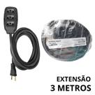 Extensão Elétrica 3m Reforçada Cabo PP 2x2 5mm 10A e 20A Extensão Elétrica 3m Reforçada Cabo PP 2x2 5mm 10A e 20A