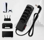 Extensão Elétrica 5 Tomadas 10A Slim Dps Preto Plug 90 Extensão Elétrica 5 Tomadas 10A Slim Dps Preto Plug 90