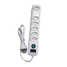 Extensão Elétrica 6 Tomadas Bivolt Com Fusível Branca Bright