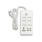 Extensão Elétrica 7 Tomadas Régua Bivolt 110V 220V Com 4 Usb 2 Metros Completa Top