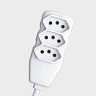 Extensão Elétrica 90 Graus 3 Tomadas Tripolar 10A Bivolt 3 Metros Branco Extensão Elétrica 90 Graus 3 Tomadas Tripolar 10A Bivolt 3 Metros Branco
