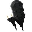 Extensão Elétrica Bipolar 10M com 3 Tomadas Preta