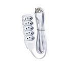 Extensão Elétrica Bivolt 10A 5 Tomadas Tripolar Cabo 3 X 0,75mm 5 Metros - Force Line