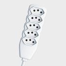 Extensão Elétrica Bivolt 10A 5 Tomadas Tripolar Cabo 3 X 0,75mm 5 Metros - Force Line Extensão Elétrica Bivolt 10A 5 Tomadas Tripolar Cabo 3 X 0,75mm 5 Metros - Force Line