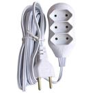 Extensão Elétrica Branca New POP 3 Tomadas 2p 10A 3 Metros Cabo Paralelo Bivolt 127V e 250V - FC Extensão Elétrica Branca New POP 3 Tomadas 2p 10A 3 Metros Cabo Paralelo Bivolt 127V e 250V - FC