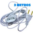 Extensão Elétrica Cabo Prolongador de 3 Metros 2x075 com Tomada de 10a Extensão Elétrica Cabo Prolongador de 3 Metros 2x075 com Tomada de 10a