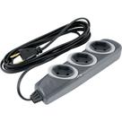 Extensão Elétrica com 3 Metros, Cabo PP 2 x 0,75 Mm², 2P Grafite, Modelo No Shock 45 1717, Daneva Extensão Elétrica com 3 Metros, Cabo PP 2 x 0,75 Mm², 2P Grafite, Modelo No Shock 45 1717, Daneva