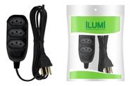 Extensão Elétrica Compacta 5M 3 Pinos 10A 250V Preta Ilumi