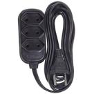 Extensao eletrica tripla 3p pp plano 10a 5m preta - Fcondutores Extensao eletrica tripla 3p pp plano 10a 5m preta - Fcondutores
