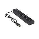 Extensão Hub Régua 7 Portas Usb 2.0 Switch On/Off + Led