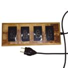 Extensão Madeira Régua Elétrica 4 Tomadas Preta Extensão Madeira Régua Elétrica 4 Tomadas Preta